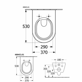 Унитаз подвесной Villeroy Boch Architectura 4694CL01 с сиденьем микролифт, альпийский белый